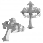 Stainless Steel Cross Stud Earrings