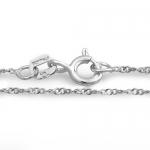 Sterling Silver Rope Chain Necklace 16 inch long 0.80 mm thickness Rhodium Plated Spring Ring Clasp