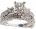 1ct Genuine Diamond Wedding Engagement Ring Set in Solid 10k White Gold