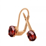 1.60 Ct Oval Red Garnet Gold Plated 4-prong Leverback Earrings 7x5mm