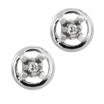 0.06 Ct 2mm 925 Sterling Silver Genuine Round Diamond 4-Prong Stud Earrings