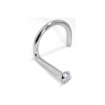 1.5mm / .015ct Diamond - 950 Platinum Nose Ring Twist / Screw- 20 Gauge