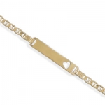 6 22 Karat Gold Plated Marina Chain ID Bracelet.This bracelet has a spring ring closure.