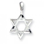 Sterling Silver Star of David with Diamond-cut Edges Pendant