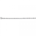 10k White Gold Singapore Chain Bracelet - 7 Inch - JewelryWeb