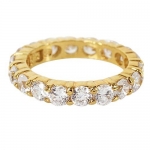 Gold Filled Shared Eternity CZ Band In Sterling Silver By GemGem Jewelry-Size 6