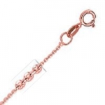 14k Rose (Pink) Gold 161.5mm Cable Chain Necklace - O Ring Clasp - JewelryWeb