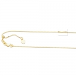 10k .70mm Yellow Gold Adjustable Box Chain Necklace - 22 Inch - Jewelryweb