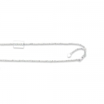 10k 1.5mm White Gold Adjustable Sparkle Chain Necklace - 22 Inch - JewelryWeb