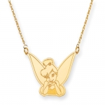 14k Disney 18inch Tinker Bell Necklace - JewelryWeb