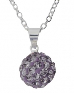 Medium Purple Pave Bead Disco Ball Swarovski Crystal Pendant with 16 Sterling Silver Chain, Lowest Price for a Limited of Time, #33