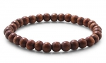 Stretchable Organic Wooden Bracelet - Dark Brown - Bead Diameter : 6mm - Length : One size fits all