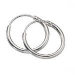 Continuous Endless Hoop Round Circle Small Sterling Silver Earrings 12mm