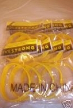 Official Live Strong Lance Armstrong Yellow Cancer LiveSTRONG Rubber Wristband Bracelet ADULT 10 COUNT LOT