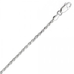 Sterling Silver 20 Inch 2.5mm Diamond Cut Rope Chain Necklace
