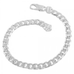 Sterling Silver Flat Curb 6.18mm Bracelet for Men (8.25 inch)