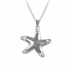 Gift Boxed Jewelry 18 Inch Starfish and CZ Pendant Necklace