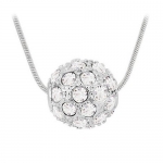 Top Value Jewelry - Beautiful 18k Gold Plated White Crystal Pendant Necklace, FREE 18 inch chain