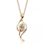 Top Value Jewelry- Elegant Clear Crystal Accent Necklace for Women, 18k Gold Plated, Free 18 Inch Chain - Beautiful!