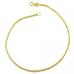 10 Karat Yellow Gold Hollow Rope Chain Bracelet (7.5 Inch)