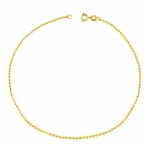 14 Karat Yellow Gold 1.2-mm Diamond-cut Bead Ball Bracelet (7 Inch)