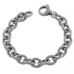 Rhodiumplated Sterling Silver Diamond-cut Cable Link Bracelet (7.5 Inch)