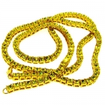 Men's 1 Row Chain Necklace - Yellow Iced Out - 24k Gold Plated - Bling