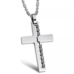 Titanium Stainless Steel Necklace with Bold Cross Pendant Unisex