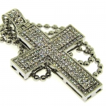 Men's Bling King Cross Pendant - Iced Out - Silver Plated - Bling sp289