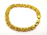 Byzantine Bracelet - 24 k Gold Plated - Men's - 10MM WIDE, 7 inch Solid Bling solid