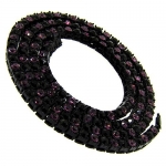Men's Crystal Chain Necklace - Black/Purple - Black Plated - Bling