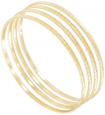 Bangle Bracelet Set 4 Gold Plated Thin XL Large Made in USA