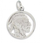 Sterling Silver Indian Head Nickel Charm