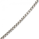 Sterling Silver 18 Inch Oxidized Rounded Box Chain Necklace - 1.6mm Wide