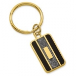 Gold-plated Black & Grey Colored Key Ring