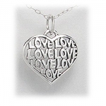 Sterling Silver Love Heart Shaped Pendant - High Quality .925