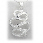 Sterling Silver Serpentine Shaped Pendant- High Quality .925