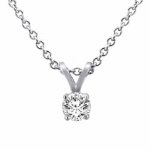 Sterling Silver Round Solitaire Diamond Pendant (1/4 ctw, G-H/SI1-I2)