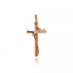 Rose Gold Quality Plated 316L Stainless Steel Two Tone Designer Cross Pendant Charm