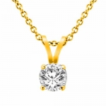 10K Yellow Gold Round Solitaire Diamond Pendant (5/8 ctw, G-H/SI1-I2)