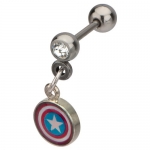 Marvel Captain America Shield 316L Surgical Steel Cartilage Earring 18g