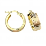 14K Yellow Gold 5mm Thickness High Polished Classic Hinged Hoop Earrings (0.7 or 18mm Diameter)