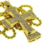 Men's Bling King Cross Pendant - Iced - 24k Gold Plated - Bling gp244