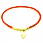 Gold Plated Sterling Silver Hamsa Charm Kabbalah Red String Bracelet 7