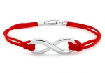 Sterling Silver Lobster Clasp Infinity Red Rope Bracelet 7