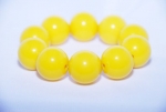 Designer Inspired Chunky & Large Yellow Color Beaded Bracelet, Stretch