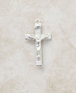 Silver-plated Cross Crucifix -- 7/8 H, 18 L Chain