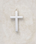 Silver-plated Cross -- 7/8 H, 18 L Chain