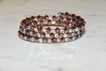 Designer Inspired Womens Dainty Bling Bling Wrap Bracelet, Rhinestone Crystal and Irodescent Purple Accent Beads. Sure to Dress up Any Outfit!