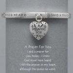 Womens Bracelet Silver Tone, Strechable, a Prayer for You with Heart Charm and Poem